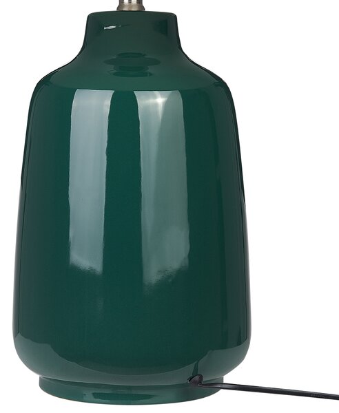 Stolní lampa CARETA Keramika Tmavě zelená