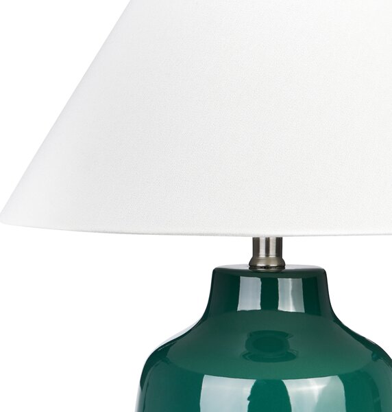 Stolní lampa CARETA Keramika Tmavě zelená