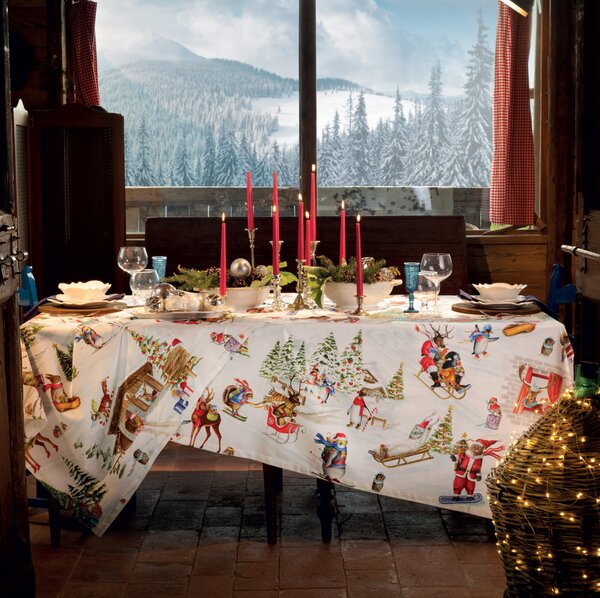 Dům Vánoc Vánoční ubrus Zasněžené Vánoce Velikost: 170x170 cm