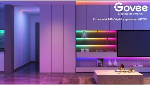 Govee - Wi-Fi RGBICW Smart PRO LED pásek 10m MATTER - extra odolný