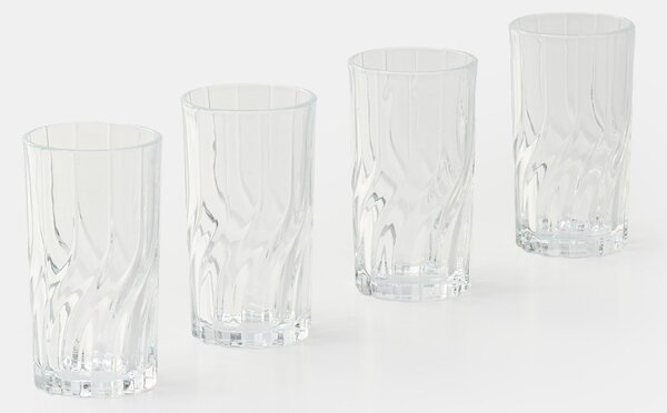 Sinsay - Sada sklenic s reliéfním vzorem 4 pack - clear