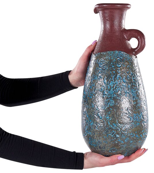 Dekorativní váza VELIA Keramika 40 cm Modrá