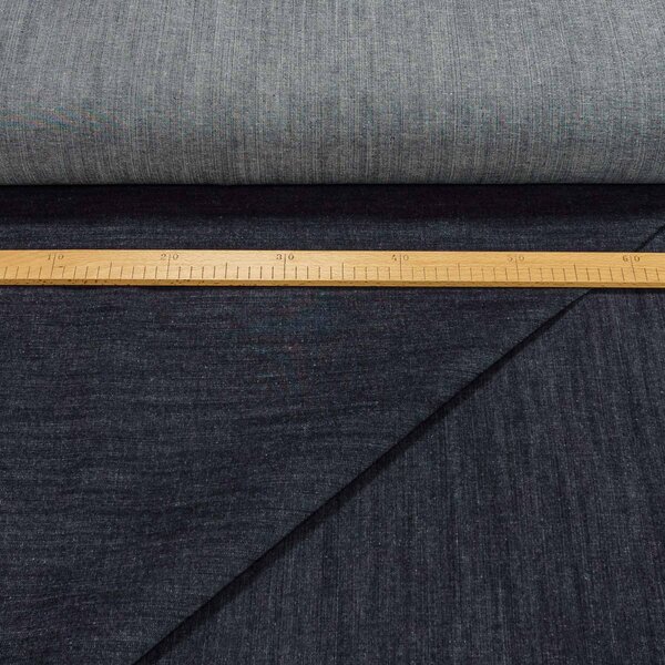 Bavlněná riflovina (denim, džínovina) modrá žíhaná č.7, klasická, š.160cm, 380 g/m2, 100% bavlna (látka v metráži)