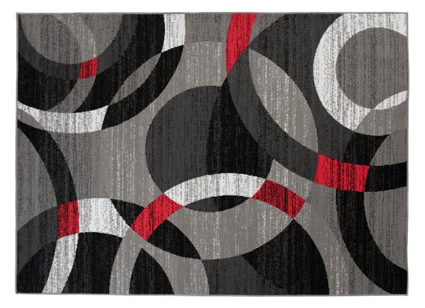 Makro Abra Kusový koberec moderní MAYA Z984B šedý červený Rozměr: 120x170 cm