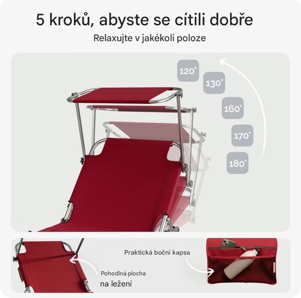 Deuba Zahradní lehátko Ibiza - bordové