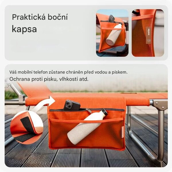 Deuba Zahradní lehátko Ibiza - oranžové