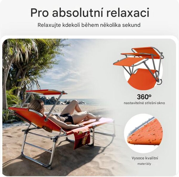 Deuba Zahradní lehátko Ibiza - oranžové