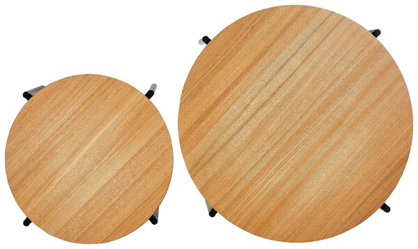 SADA ODKLÁDACÍCH STOLKŮ, přírodní barvy, černá, kov, kompozitní dřevo, 70/50/45/42/70/50 cm MID.YOU - Online Only konferenční stolky, Online Only