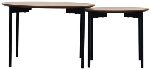 SADA ODKLÁDACÍCH STOLKŮ, přírodní barvy, černá, kov, kompozitní dřevo, 70/50/45/42/70/50 cm MID.YOU - Online Only konferenční stolky, Online Only