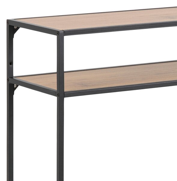 KONZOLOVÝ STOLEK, černá, divoký dub, kompozitní dřevo, 120/35/79 cm - Online Only konferenční stolky, Online Only