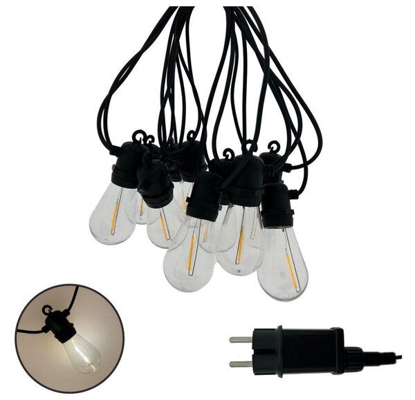 LED Venkovní dekorační řetěz 10xLED/0,36W/230V 8 m IP44 černá