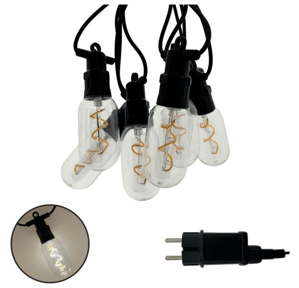 LED Venkovní dekorační řetěz 6xLED/0,6W/230V 4,5 m IP44 černá
