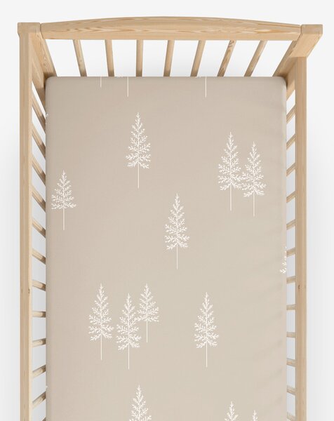 Goldea bavlněné napínací prostěradlo do dětské postýlky - severské stromky 60 x 120 cm