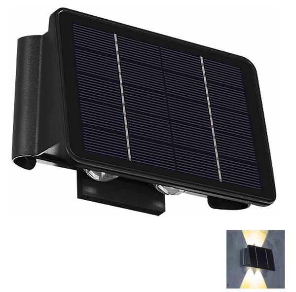 LED Solární nástěnné svítidlo 4xLED/1,5W/3,7V 1500 mAh IP54 černá