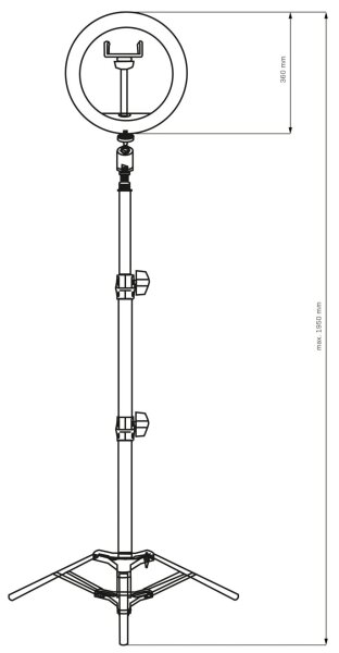 LED Stmívatelná lampa se stativem a držákem pro vlogování LED/15W/5V 2700-6500K