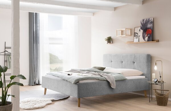 Šedá čalouněná dvoulůžková postel Meise Möbel Smart 180 x 200 cm