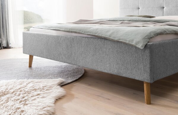 Šedá čalouněná dvoulůžková postel Meise Möbel Smart 180 x 200 cm