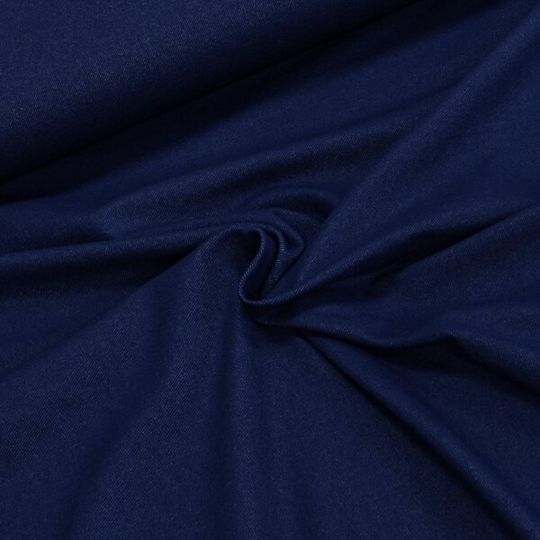 Směsový úplet 2530_027 DENIM, jednobarevný modrý, vzhled rifloviny, š.150cm (látka v metráži)