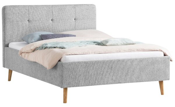 Šedá čalouněná dvoulůžková postel Meise Möbel Smart 140 x 200 cm