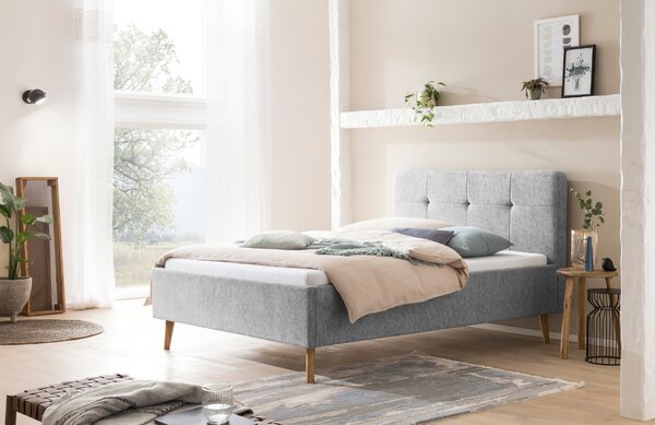Šedá čalouněná dvoulůžková postel Meise Möbel Smart 140 x 200 cm