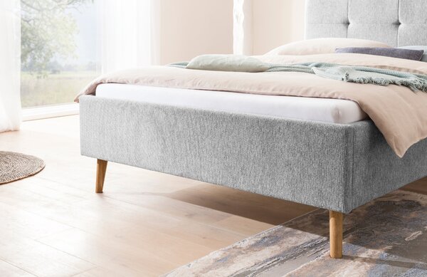Šedá čalouněná dvoulůžková postel Meise Möbel Smart 140 x 200 cm