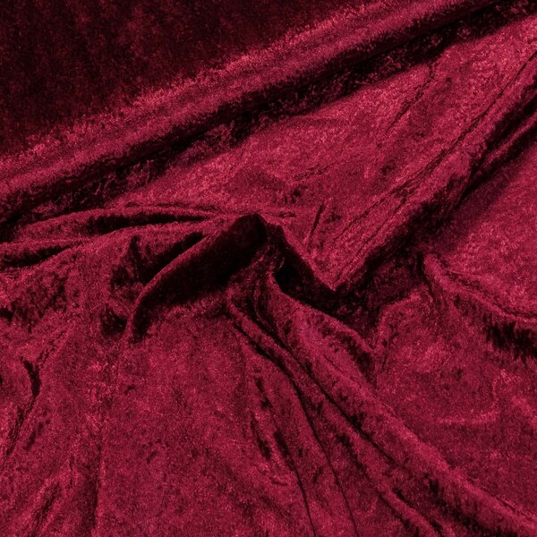 Polyesterový samet VELVET 83 UNI jednobarevný vínový š.150cm (látka v metráži)