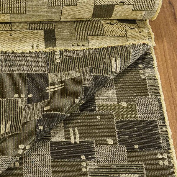 Potahová látka VITA 15/56, geometrický vzor, khaki-béžová, š.140cm (látka v metráži)