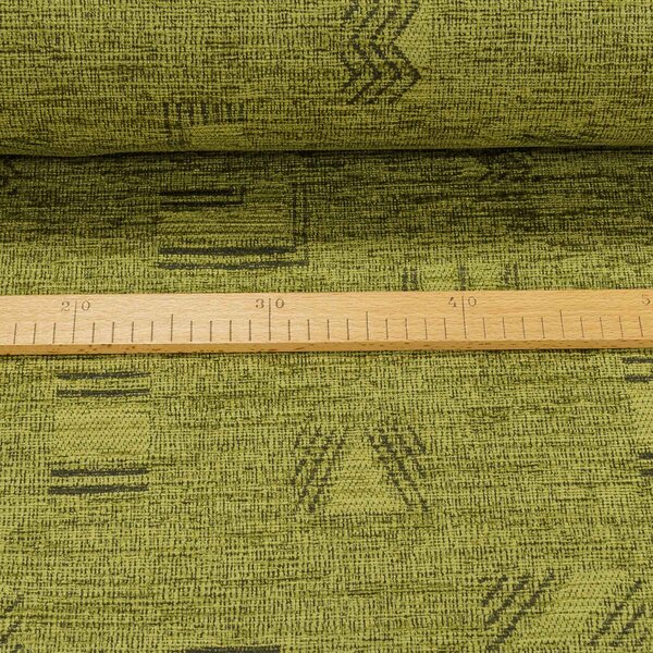 Potahová látka STELA 4/8, zelený geometrický vzor, š.140cm (látka v metráži)