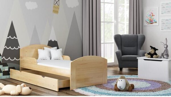 Postýlky a postele - Dětská jednolůžková postel - 180x80 cm Bez šuplíku Bílá Standardní bariéry