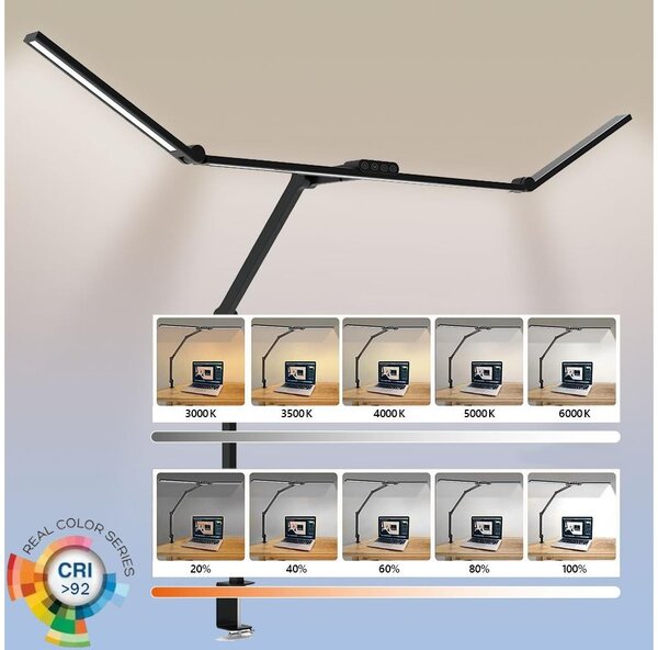 LED Stmívatelná flexibilní stolní lampa LED/36W/230V 3000-6500K CRI 92 černá