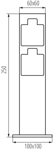 Kanlux 36586 - Venkovní zásuvkový sloupek NASTO 2Z Typ E 230V IP44 antracit