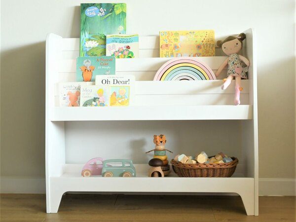 Dřevěná knihovna do dětského pokoje - Bílá