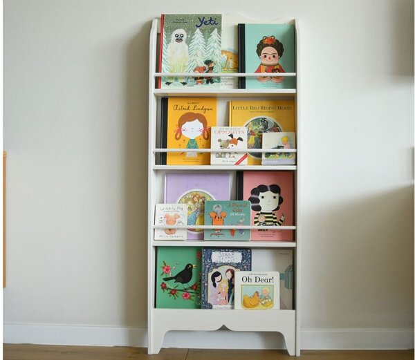 Montessori organizér na knihy do dětského pokoje - Bílá