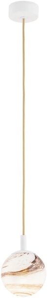 Argon 8451 - Lustr na lanku ALMIROS 1xE14/7W/230V pr. 12 cm alabastr bílá/zlatá