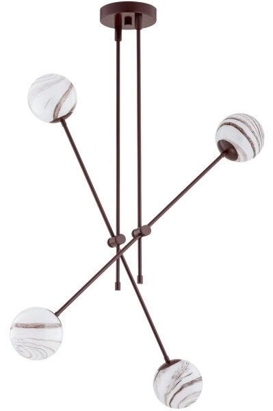 Argon 1842 - Lustr na tyči ABSOS 4xE14/7W/230V alabastr hnědá