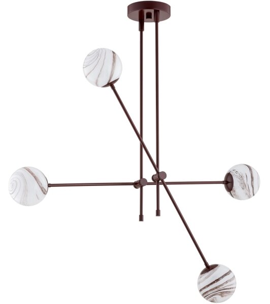 Argon 1842 - Lustr na tyči ABSOS 4xE14/7W/230V alabastr hnědá