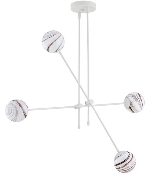 Argon 1841 - Lustr na tyči ABSOS 4xE14/7W/230V alabastr bílá
