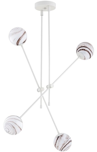 Argon 1841 - Lustr na tyči ABSOS 4xE14/7W/230V alabastr bílá