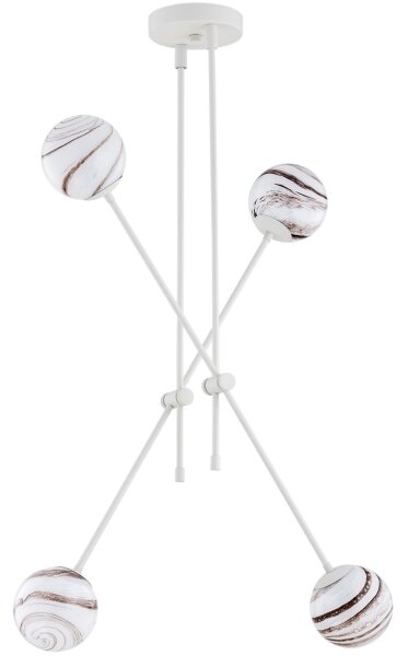 Argon 1841 - Lustr na tyči ABSOS 4xE14/7W/230V alabastr bílá
