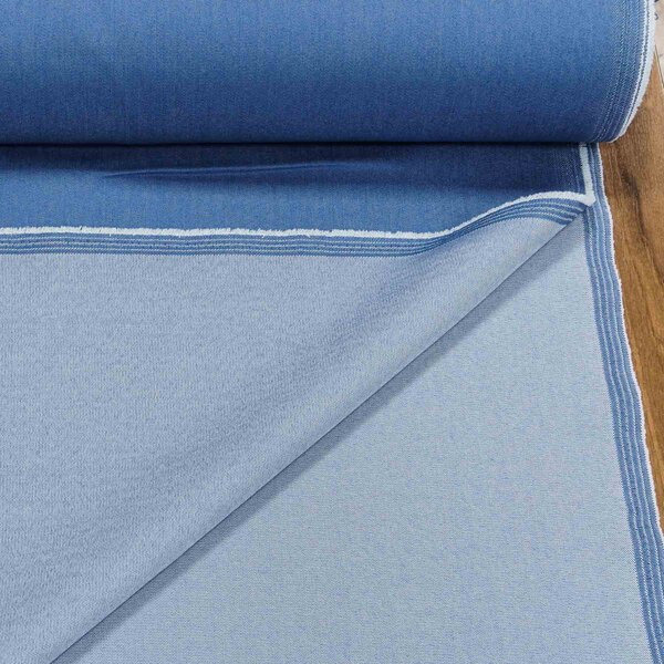 Směsová riflovina (denim, džínovina) DENIM PR 3 elastická, středně modrá, š.150cm (látka v metráži)