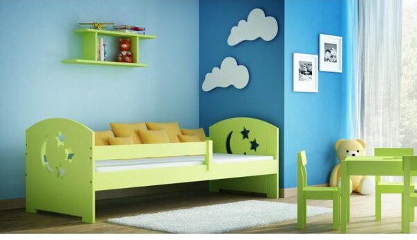 Postýlky a postele - Dřevěná jednolůžková postel pro děti - 190x80 cm Bez šuplíku Bílá Standardní bariéry