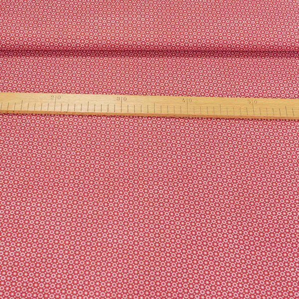 Bavlněné plátno 103000/2088 RED, bílé kvítky na červené, š.140cm (látka v metráži)