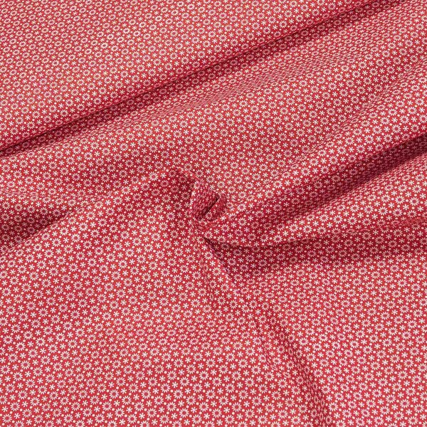 Bavlněné plátno 103000/2088 RED, bílé kvítky na červené, š.140cm (látka v metráži)