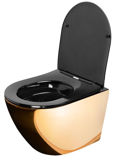 Závěsná WC mísa REA Carlo Mini Flat Gold/Black