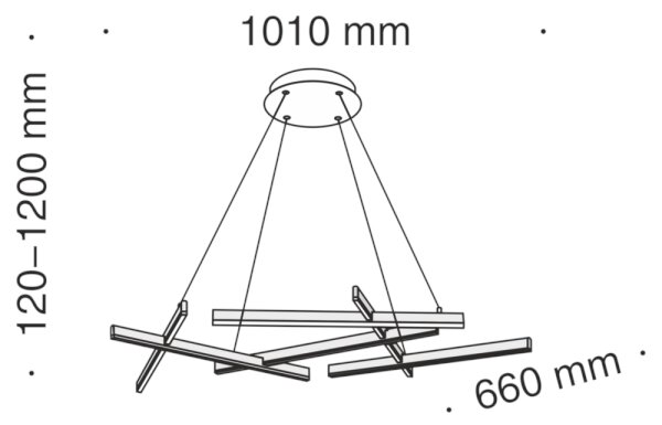 Maytoni MOD016PL-L75B - LED Lustr na lanku LINE LED/79W/230V černá