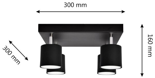 Bodové svítidlo PUNTA 4xGX53/10W/230V černá