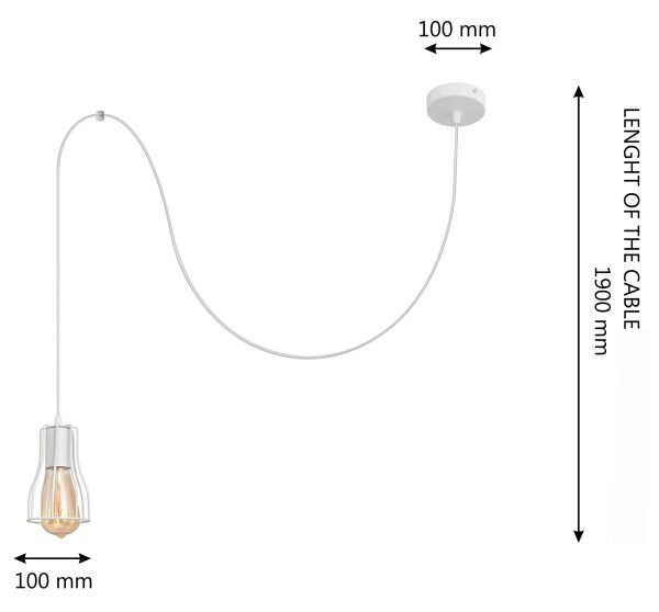 Lustr na lanku TUBE 1xE27/15W/230V bílá