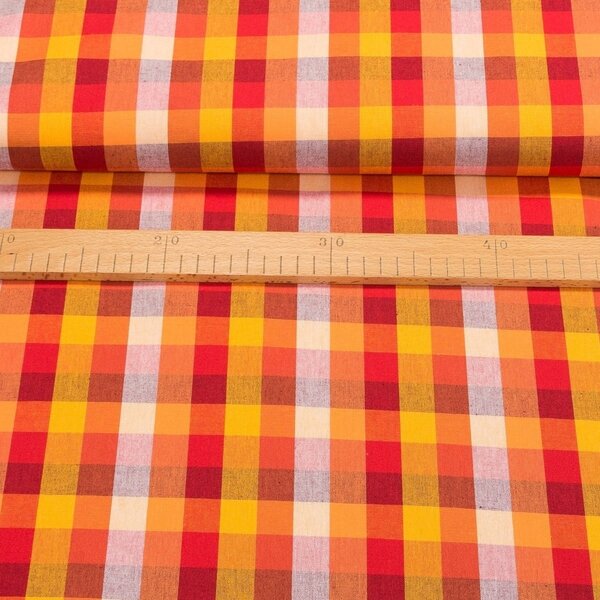 KANAFAS CZ Pravý český bavlněný kanafas ŽOFIE K3,5 15303 kostka 3,5cm, žluto-modro-zelený, š.140cm (látka v metráži)