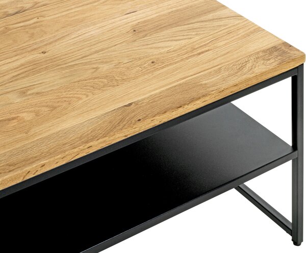 KONFERENČNÍ STOLEK, černá, barvy dubu, dřevo, kov, 70/70/40 cm - Konferenční stolky, Online Only