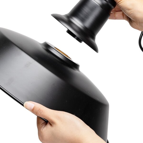 Aigostar - LED Lustr na lanku 1xE27/60W/230V pr. 36 cm černá